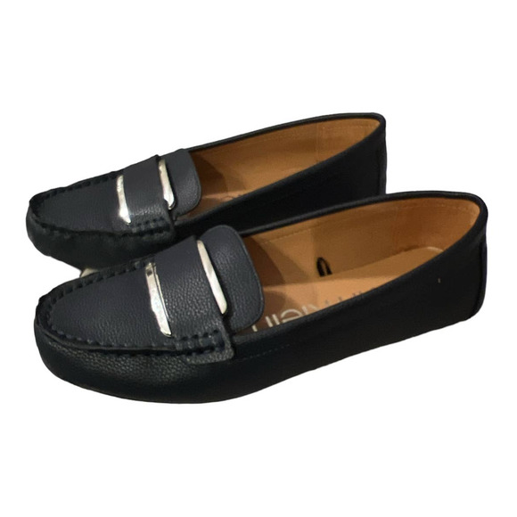 Calvin Klein KCleonie Loafer Size 7.5M in Blue Decorated w/Two Silver Bars - Picture 1 of 6